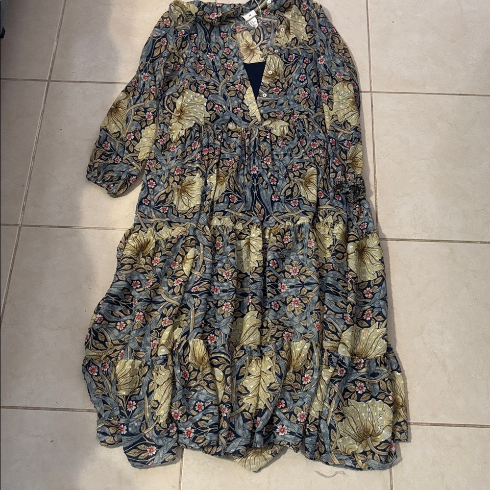 H&M x Morris & CO Floral Long Sleeve Maxi Dress - Picture 5 of 7